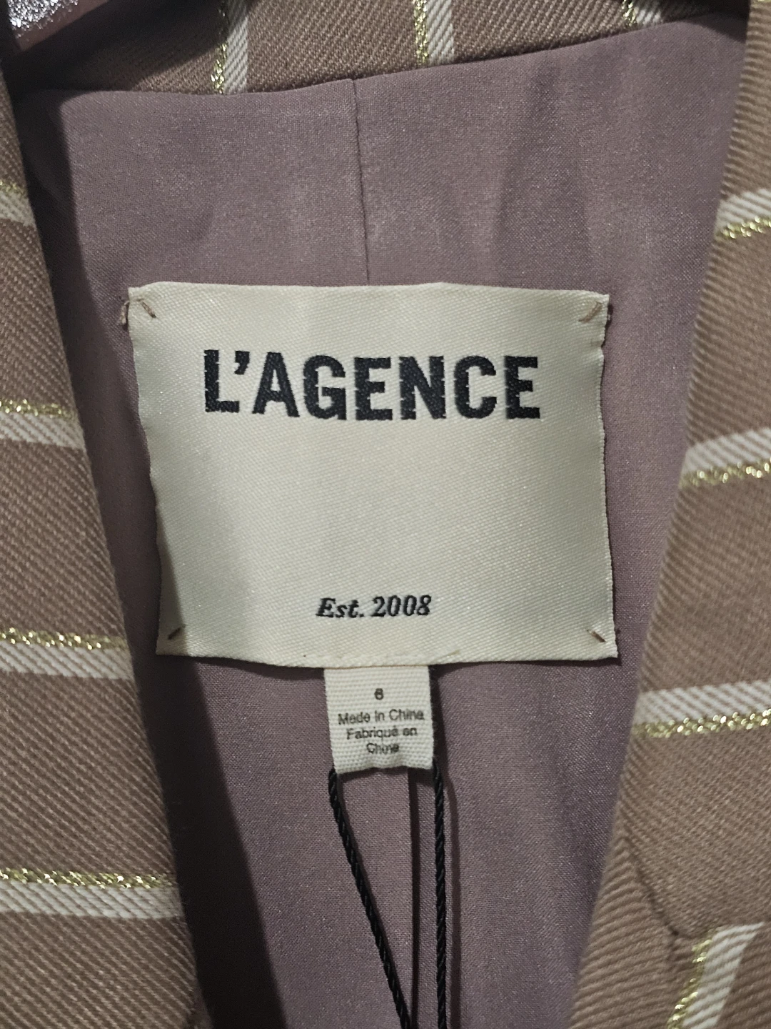L'AGENCE Striped Double-Breasted Blazer - photo 3