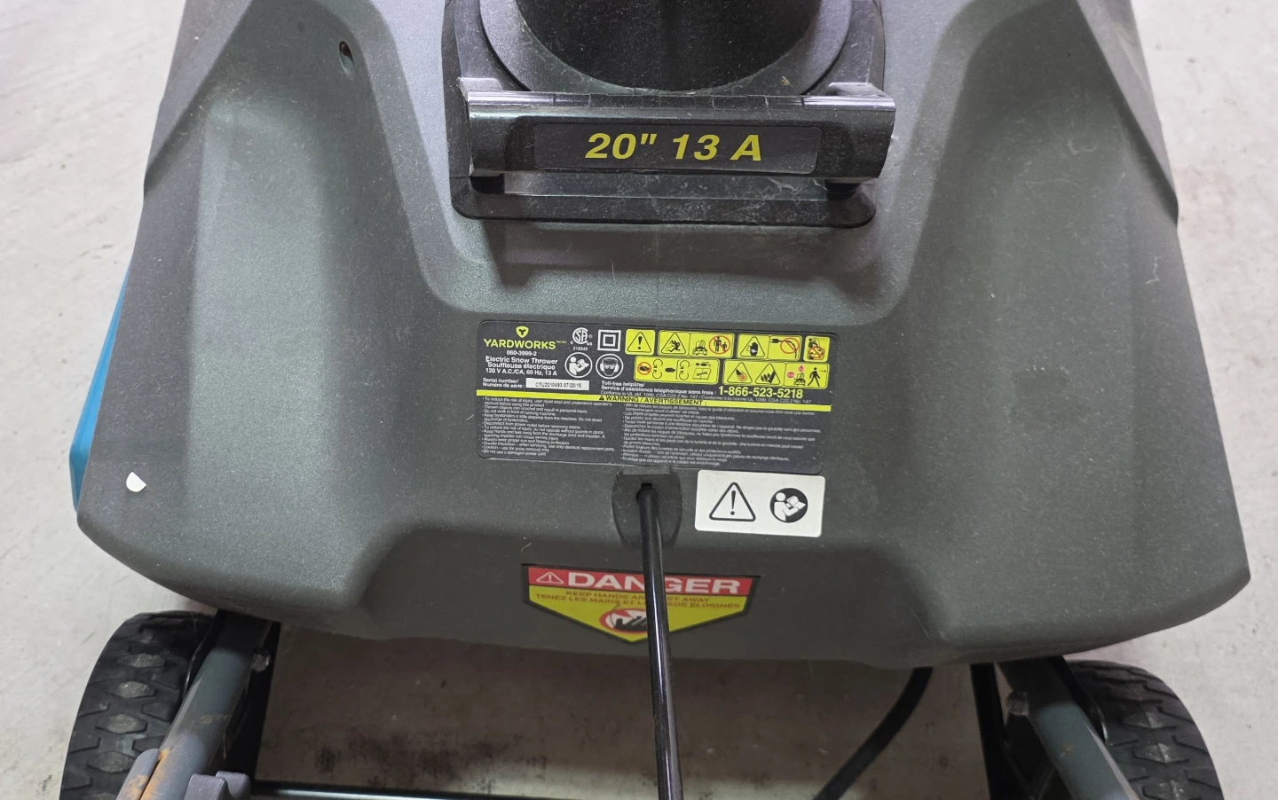 Yardwork Electric Cord Snowblower - photo 2