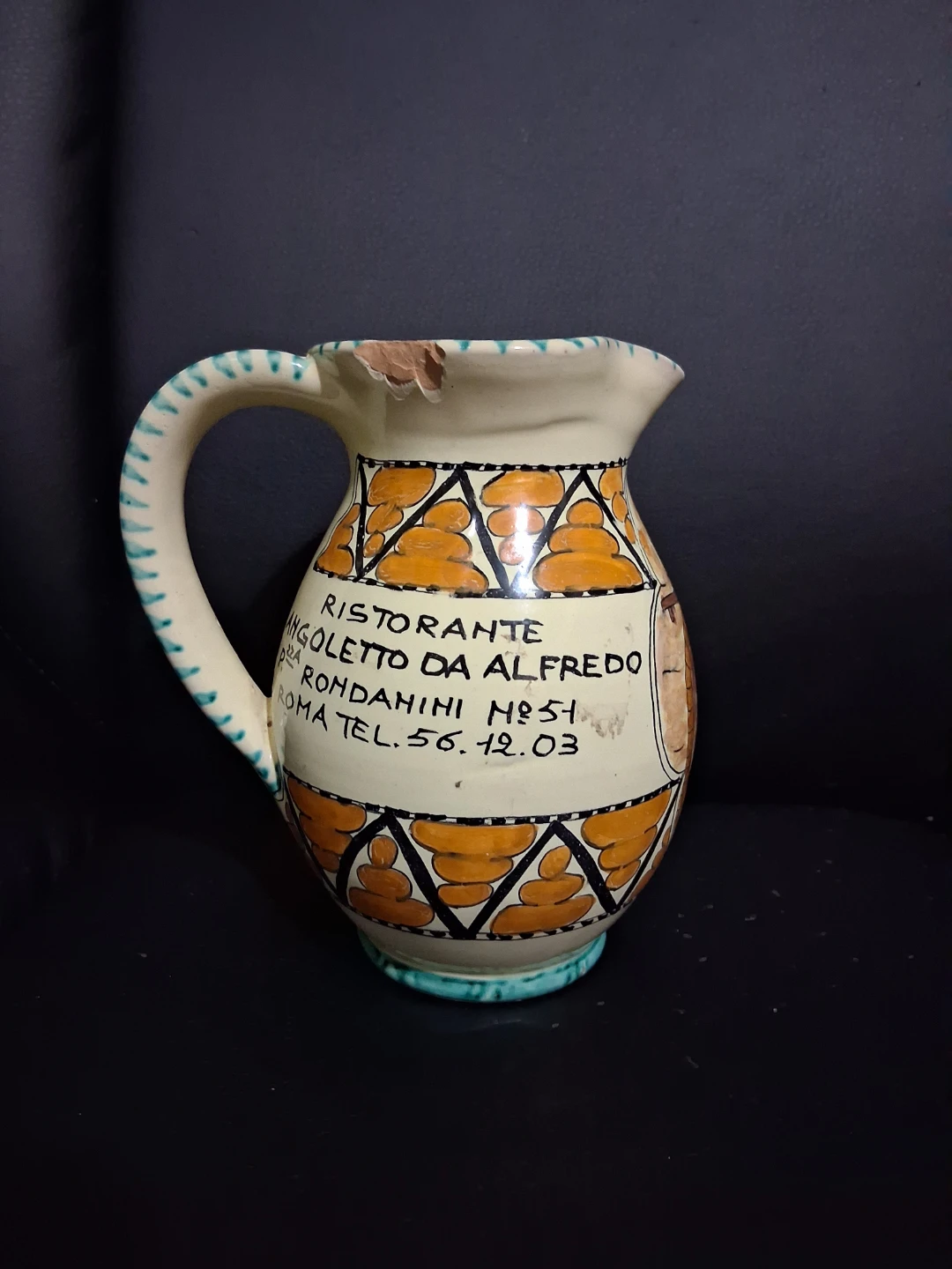 Hand-painted Italian Ceramic Pitcher - photo 2