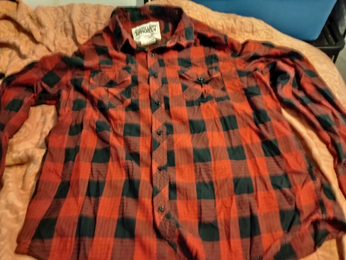 Distillery Apparel Red and Black Plaid Shirt XL