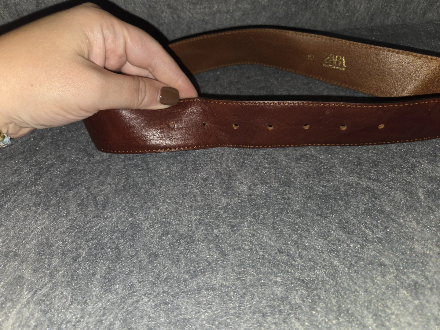 Zara Brown Leather Belt Size 80 - photo 3