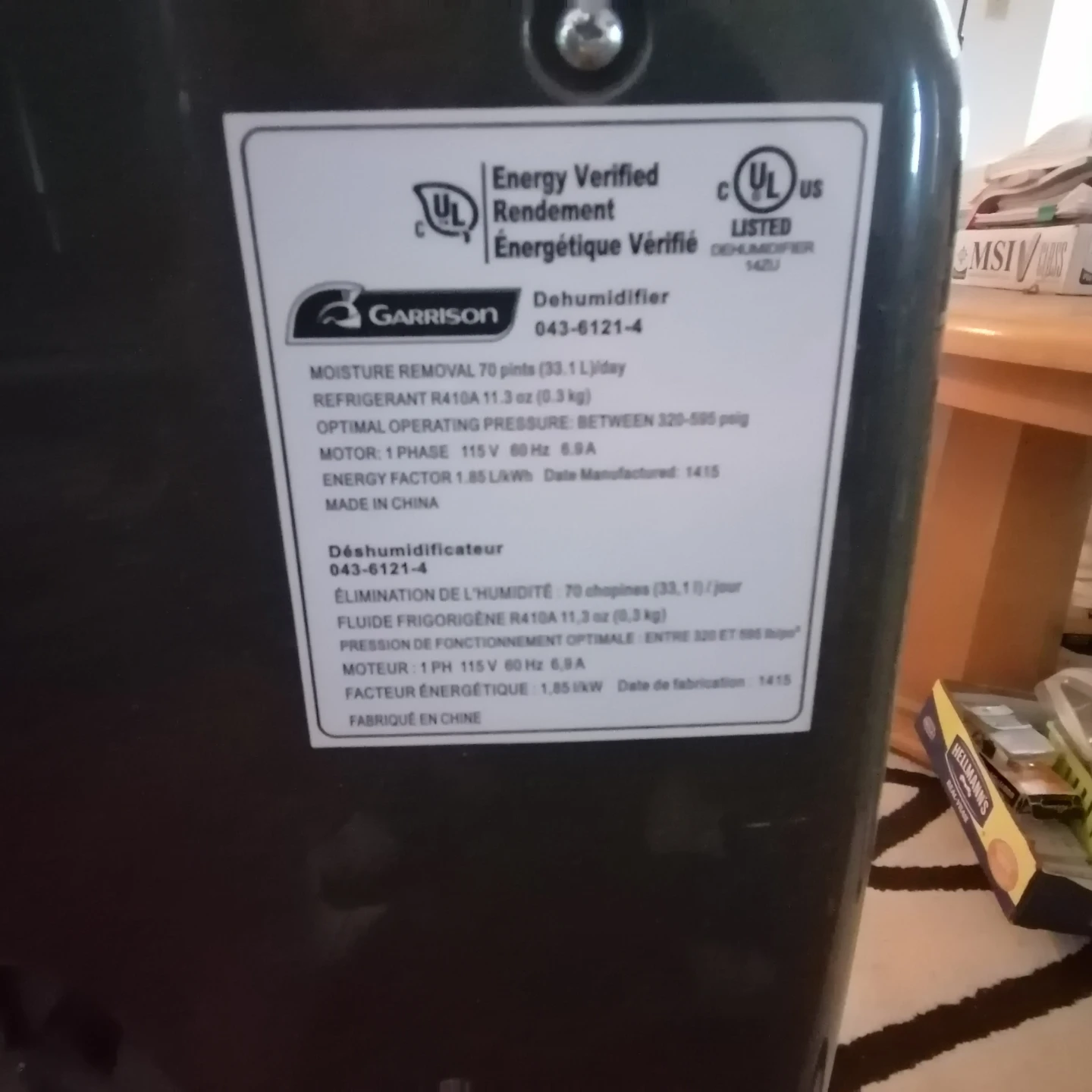 Garrison 70-Pint Dehumidifier - photo 3