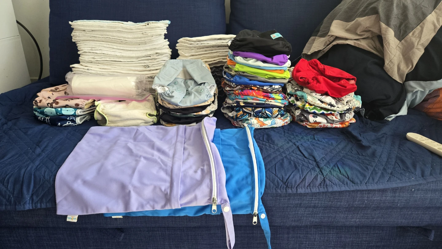 Large Cloth Diaper Set with Inserts and Wet Bags