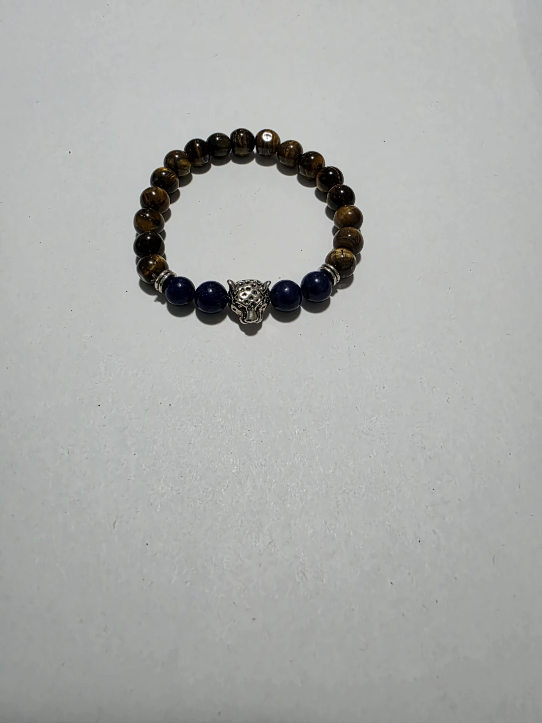 Tiger eye and blue bead bracelet. - photo 2