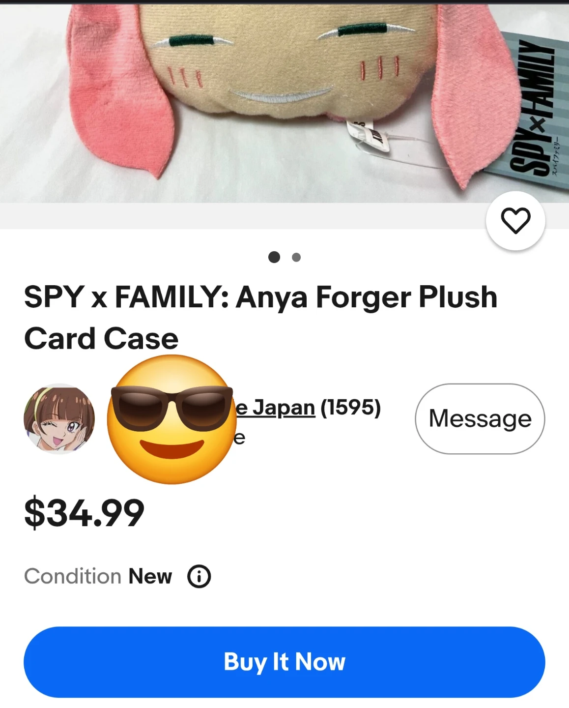 🏈SPY x FAMILY Anya Forger  Plush Pass Case Card Holder Keychain - photo 4