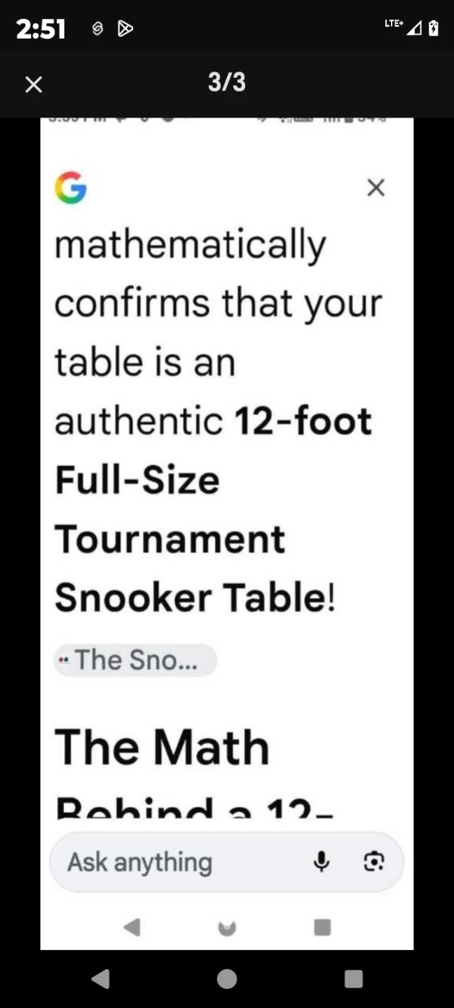 Full Sized 12 x 6 High End Professional Snooker Tournament Table - photo 2