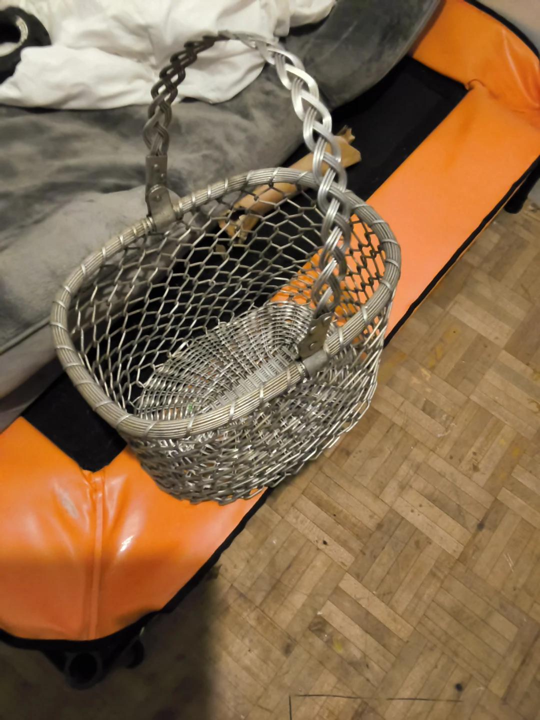 Vintage Aluminum Woven Wire Basket - photo 2