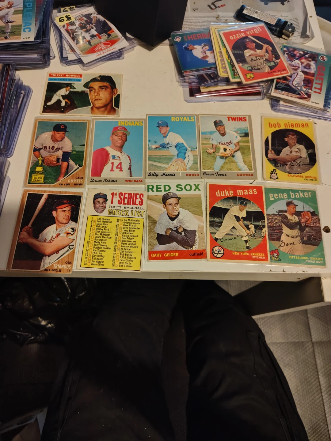 14 card lot of 1950-60s Vintage Baseball Cards with 2 free ones