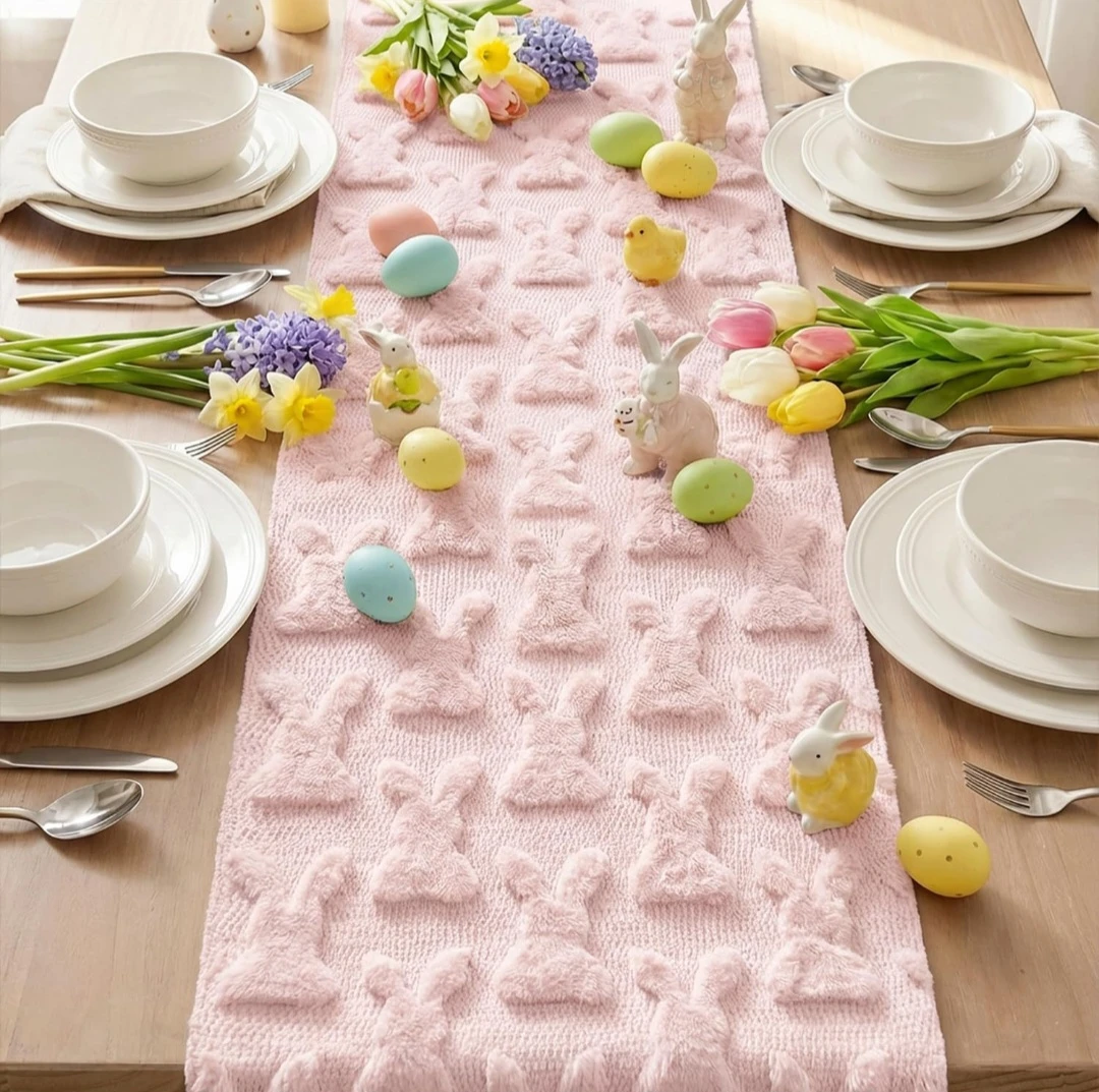 Pink Bunny Easter Table Runner - photo 4