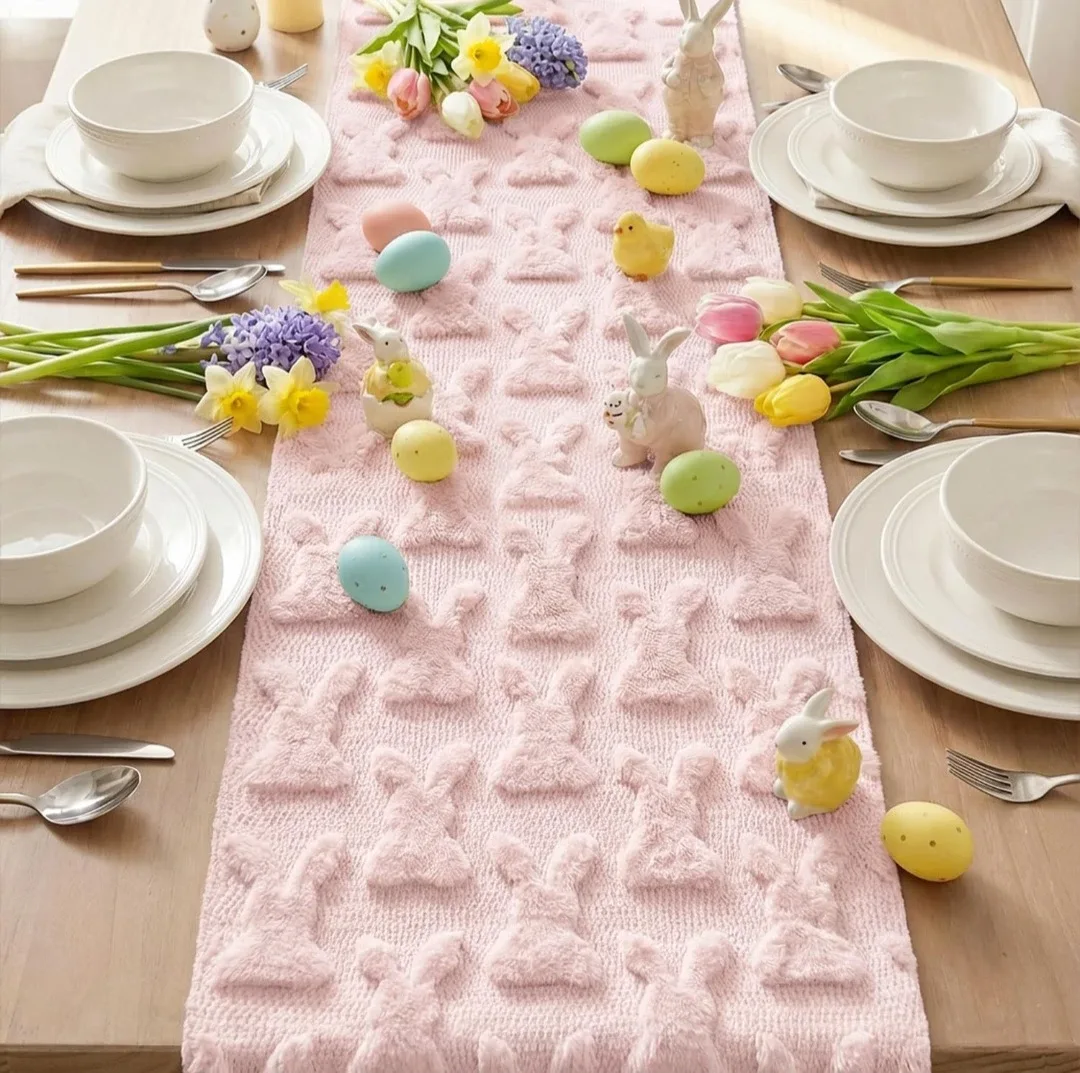 Pink Bunny Easter Table Runner - photo 4
