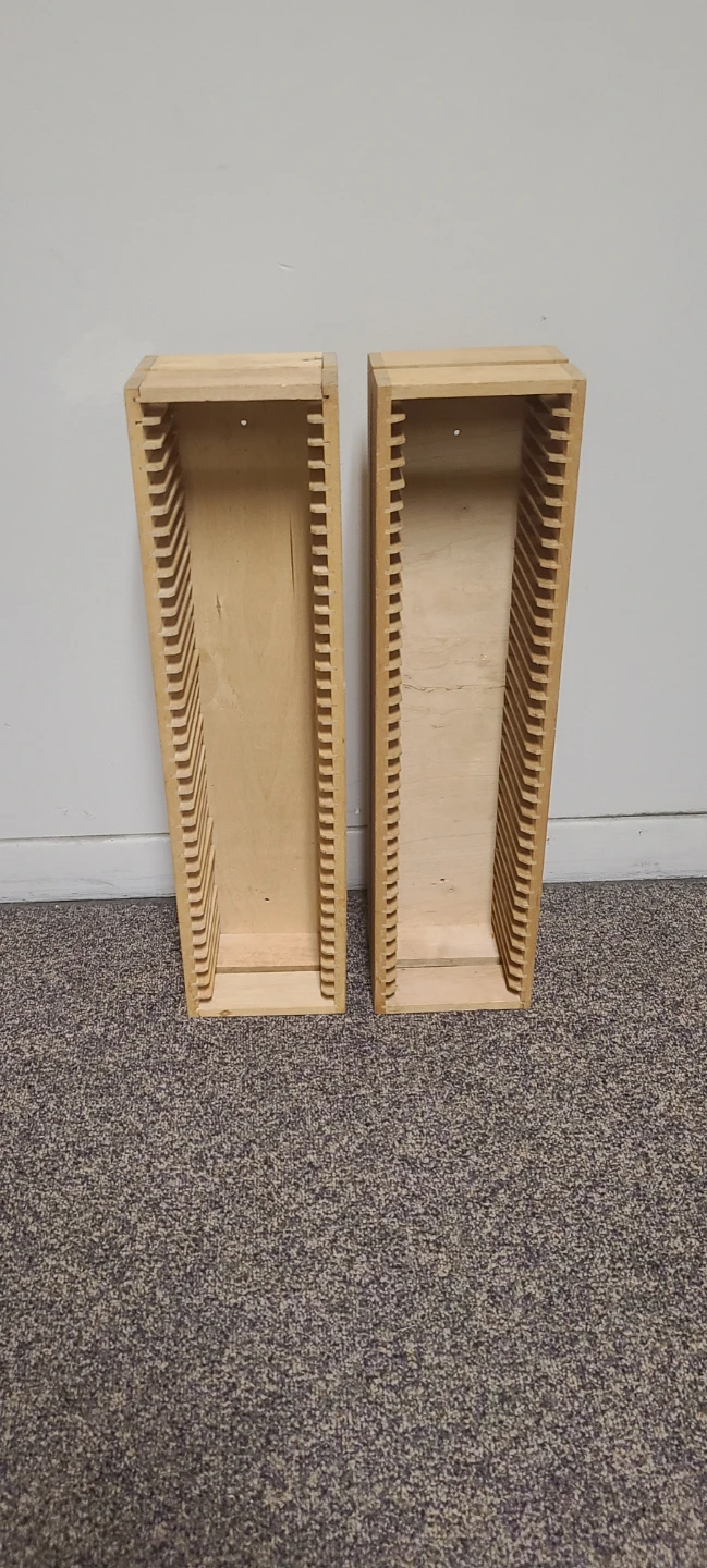 Set of 2 Wooden CD Storage Towers