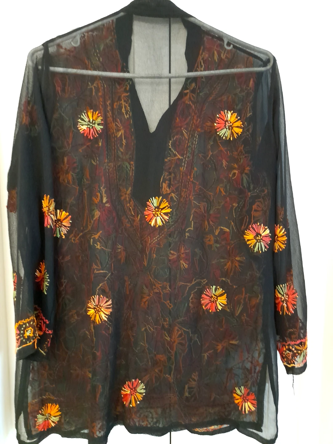 Black Embroidered Tunic Top - photo 4