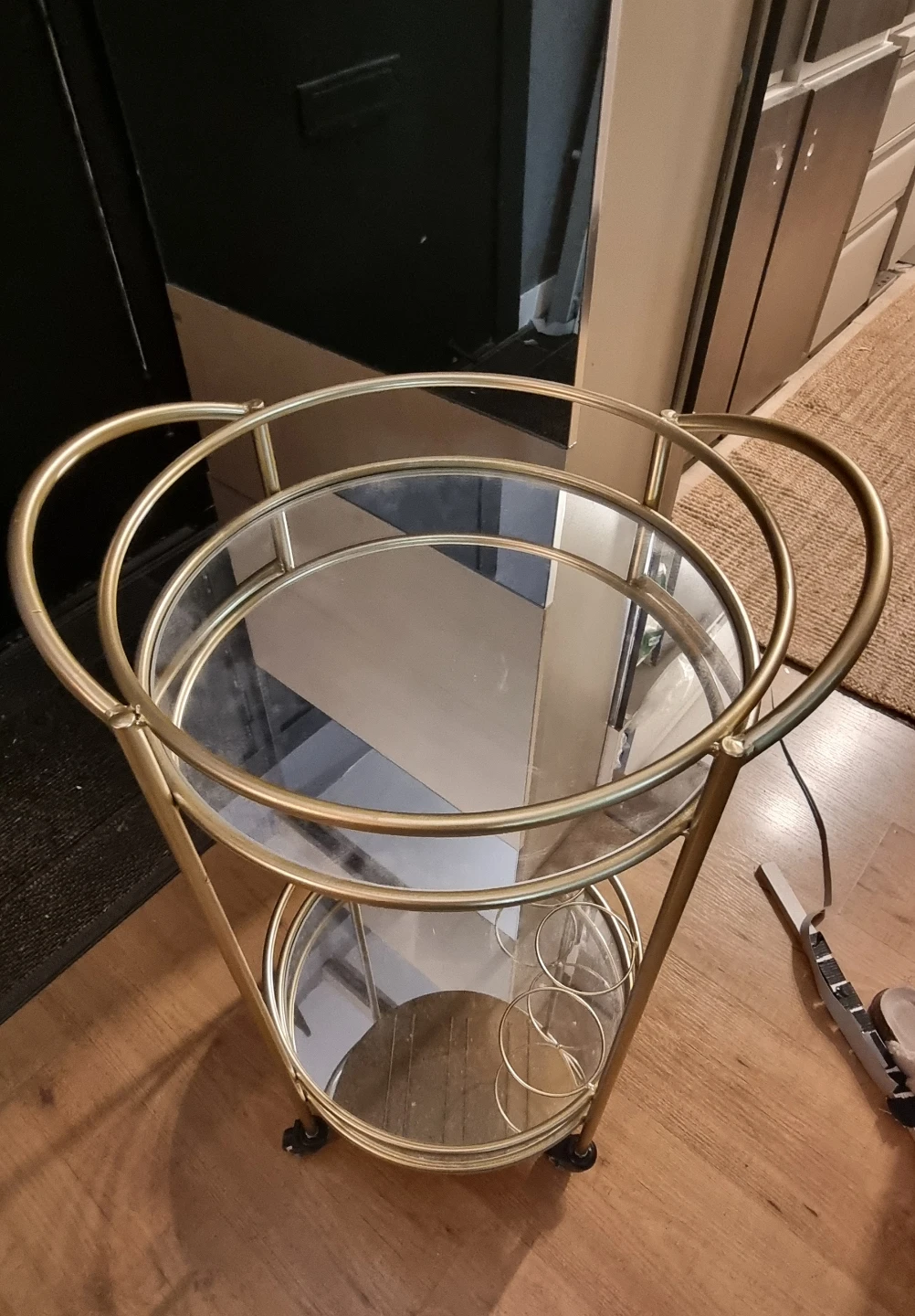 Gold Round Bar Cart - photo 2