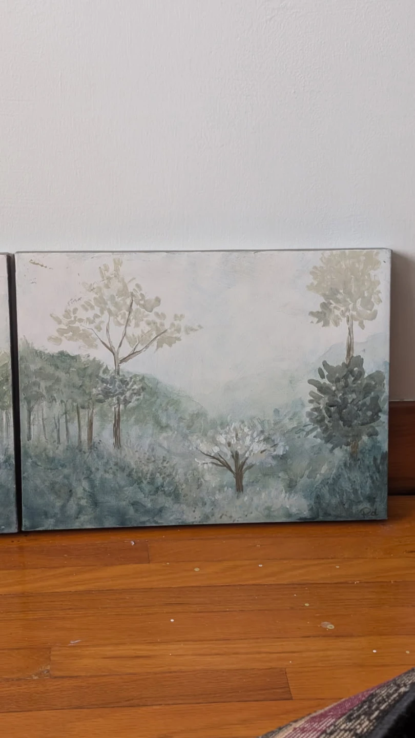 Original Diptych Landscape Paintings - photo 5