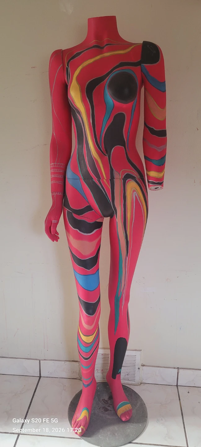 Full-Body Abstract Painted Mannequin