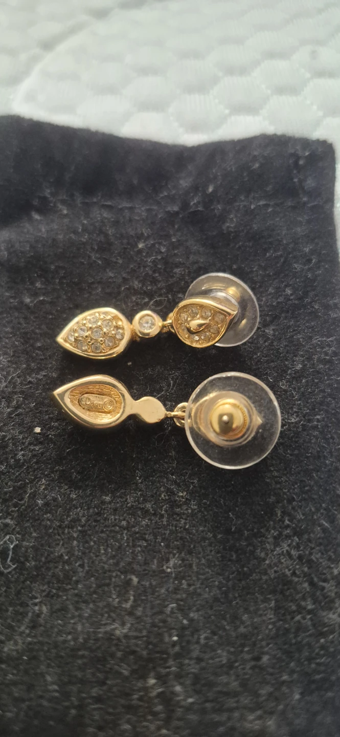 Christian Dior vintage 90's teardrop crystal earrings