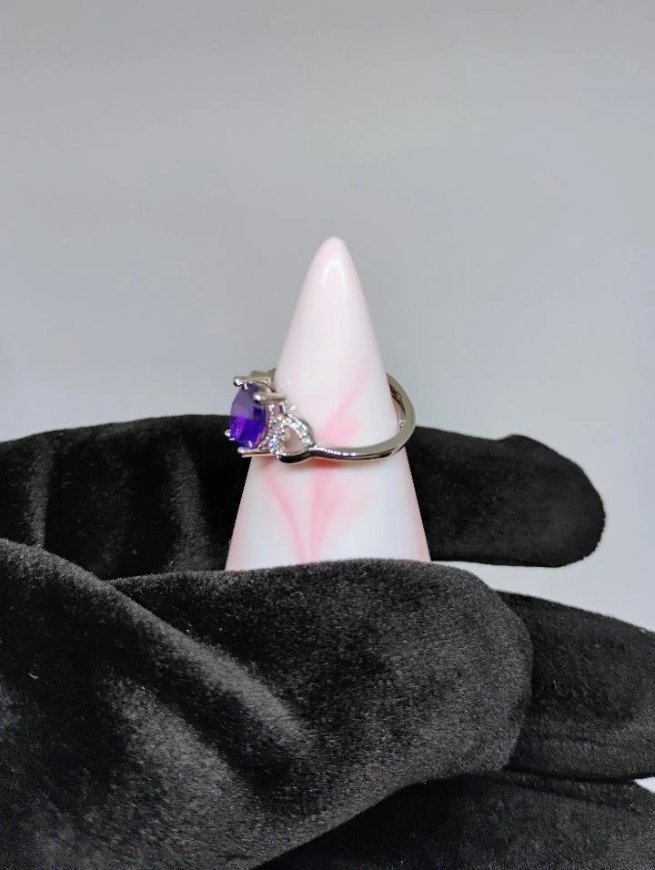 Purple Love Symbol 925 Silver Ring - photo 4