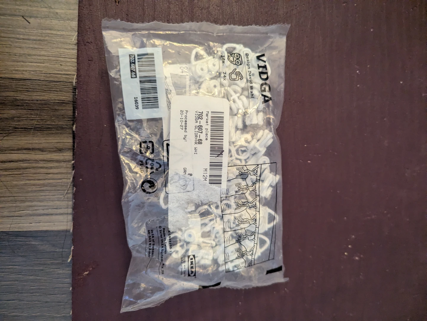 IKEA VIDGA curtain gliders and hooks