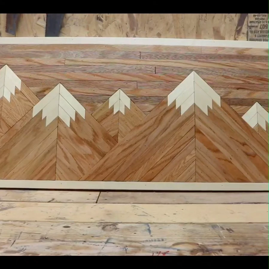 Handmade Rustic Wooden Mountain Wall Art - photo 4