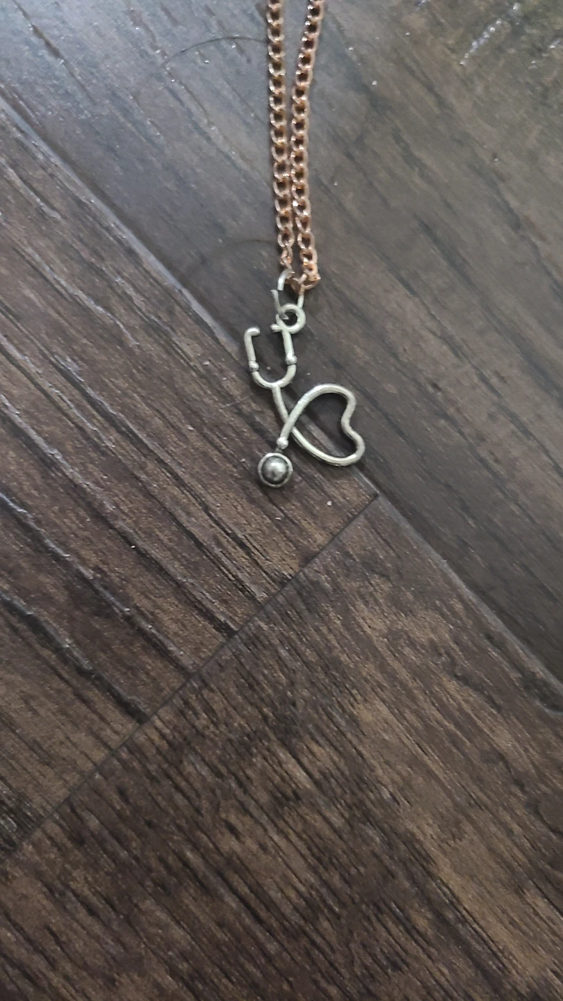 Stethoscope heart charm necklace