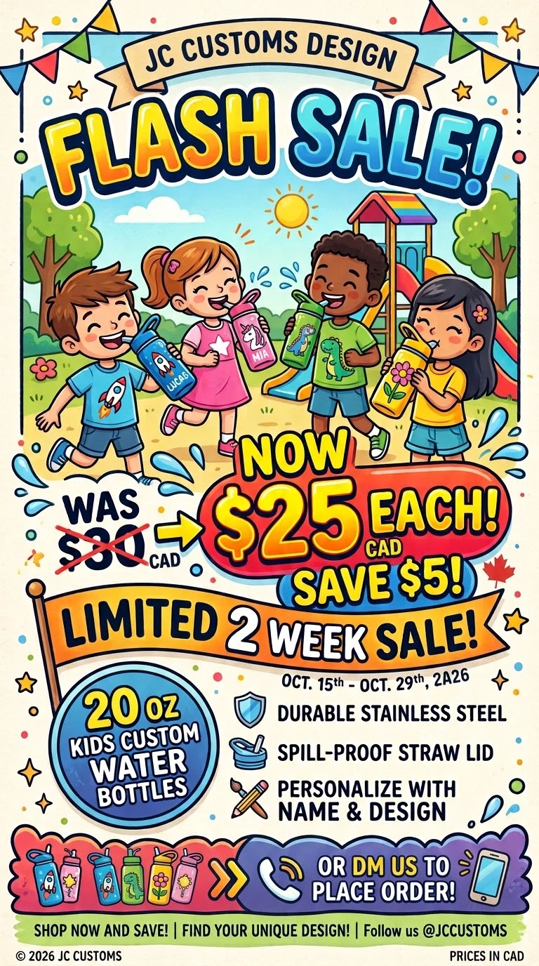 Kids Custom 20oz Stainless Steel Water Bottle
