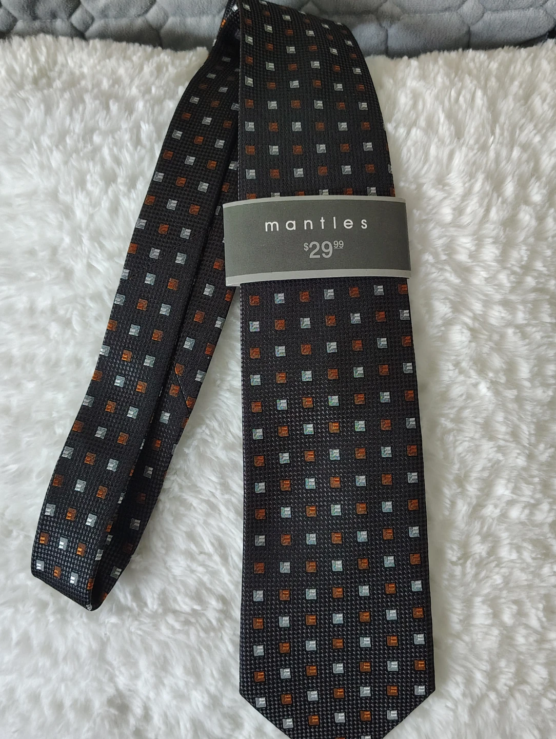 Mantles Black Patterned Men's Tie