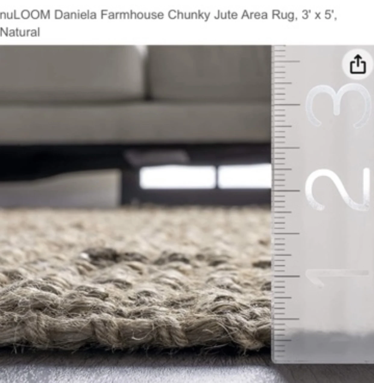 nuLOOM Daniela Farmhouse Chunky Jute Area 🏈 Rug - photo 3