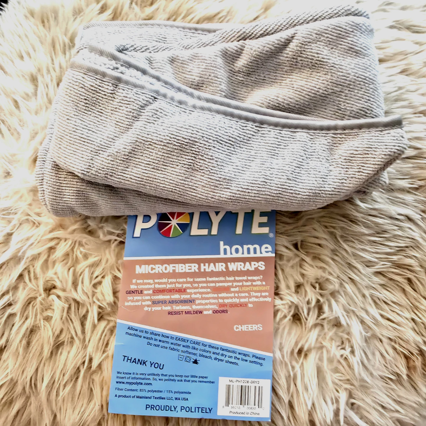 Microfiber Hair Wrap (Grey)