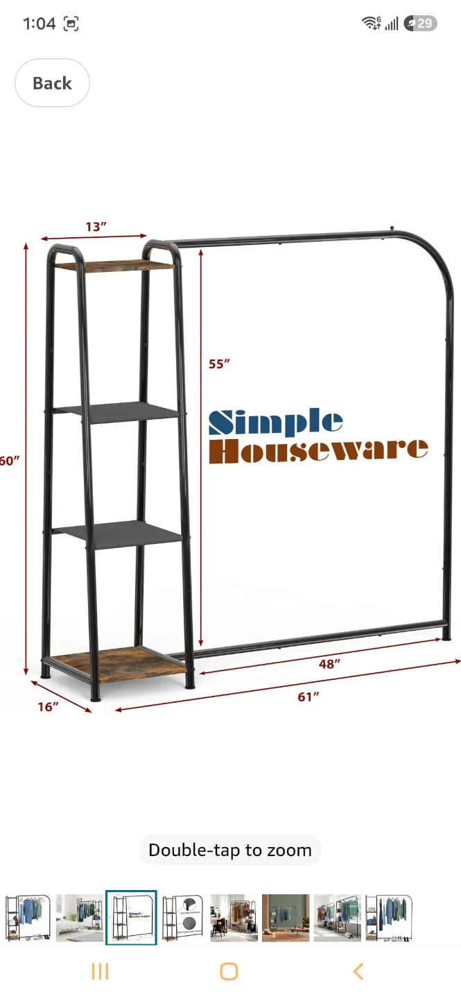 Simple Houseware Clothing Rack with Shelves - photo 2