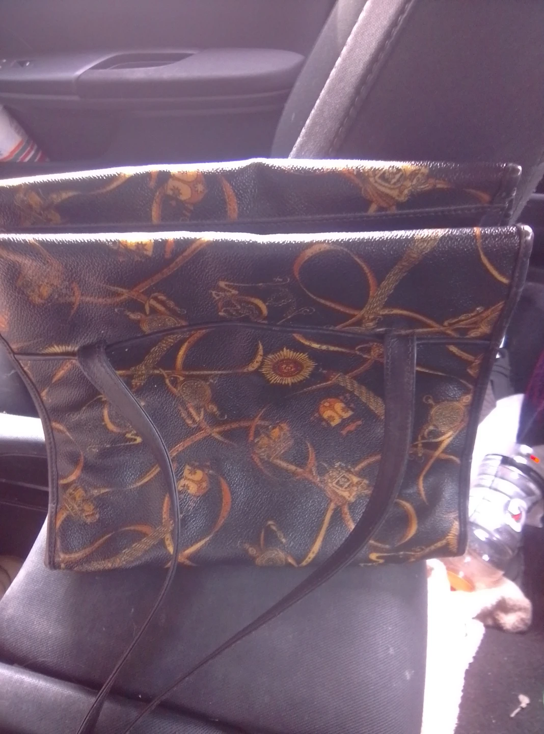 Vintage Mark Cross Gold-Tone Print Tote Bag - photo 2