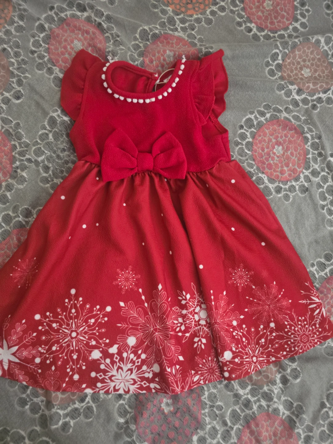 🏈 PatPat Red Snowflake Dress 12-18M
