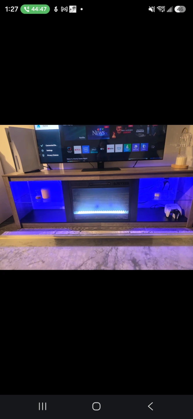 Media Console with Electric Fireplace