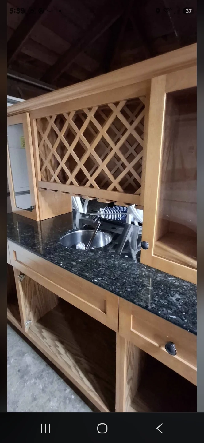 Wood Home Wet Bar with Sink and Wine Storage - photo 2