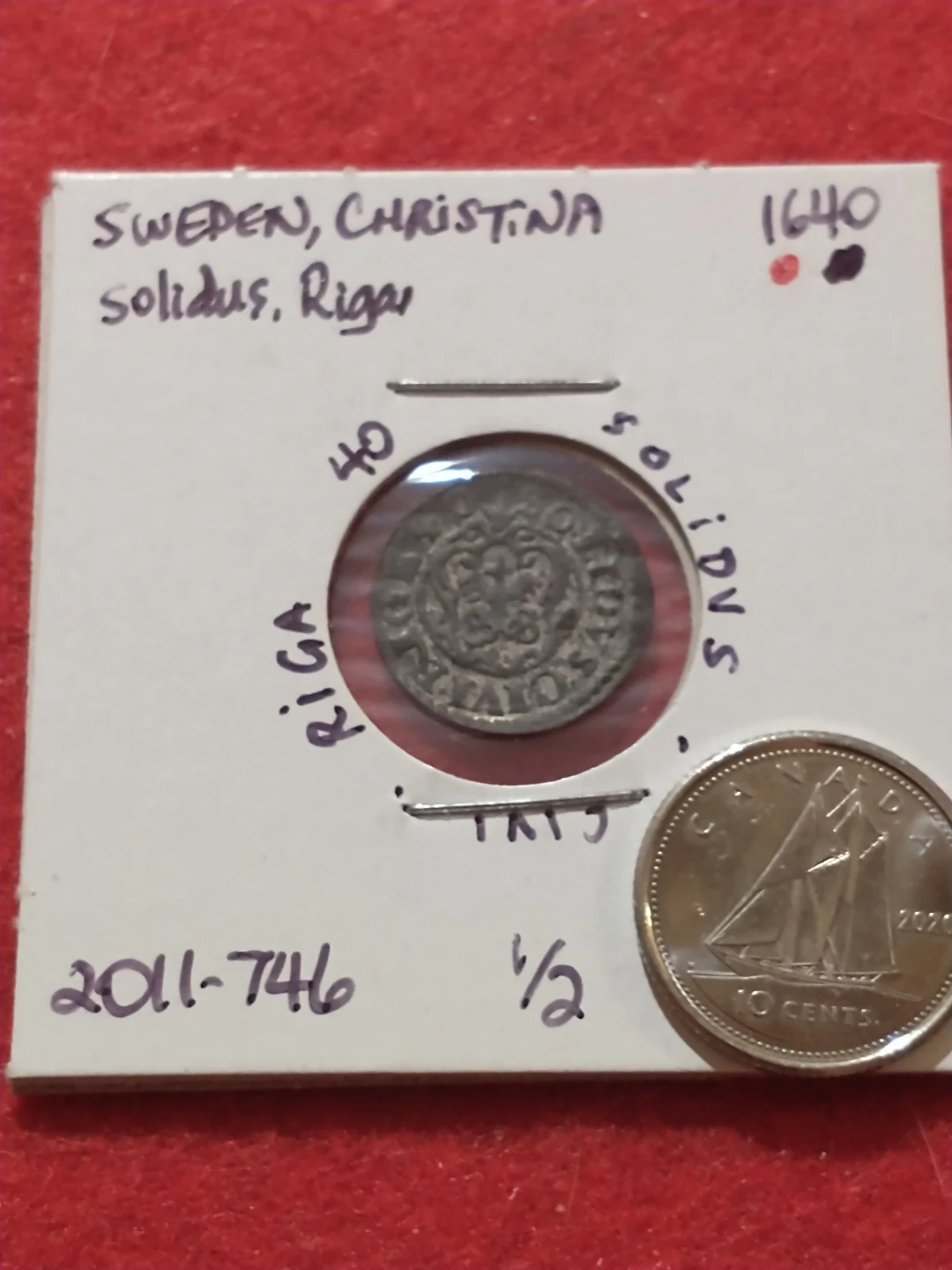 1640 Polish Lithuanian Commonwealth Queen Christina Silver Solid - photo 4