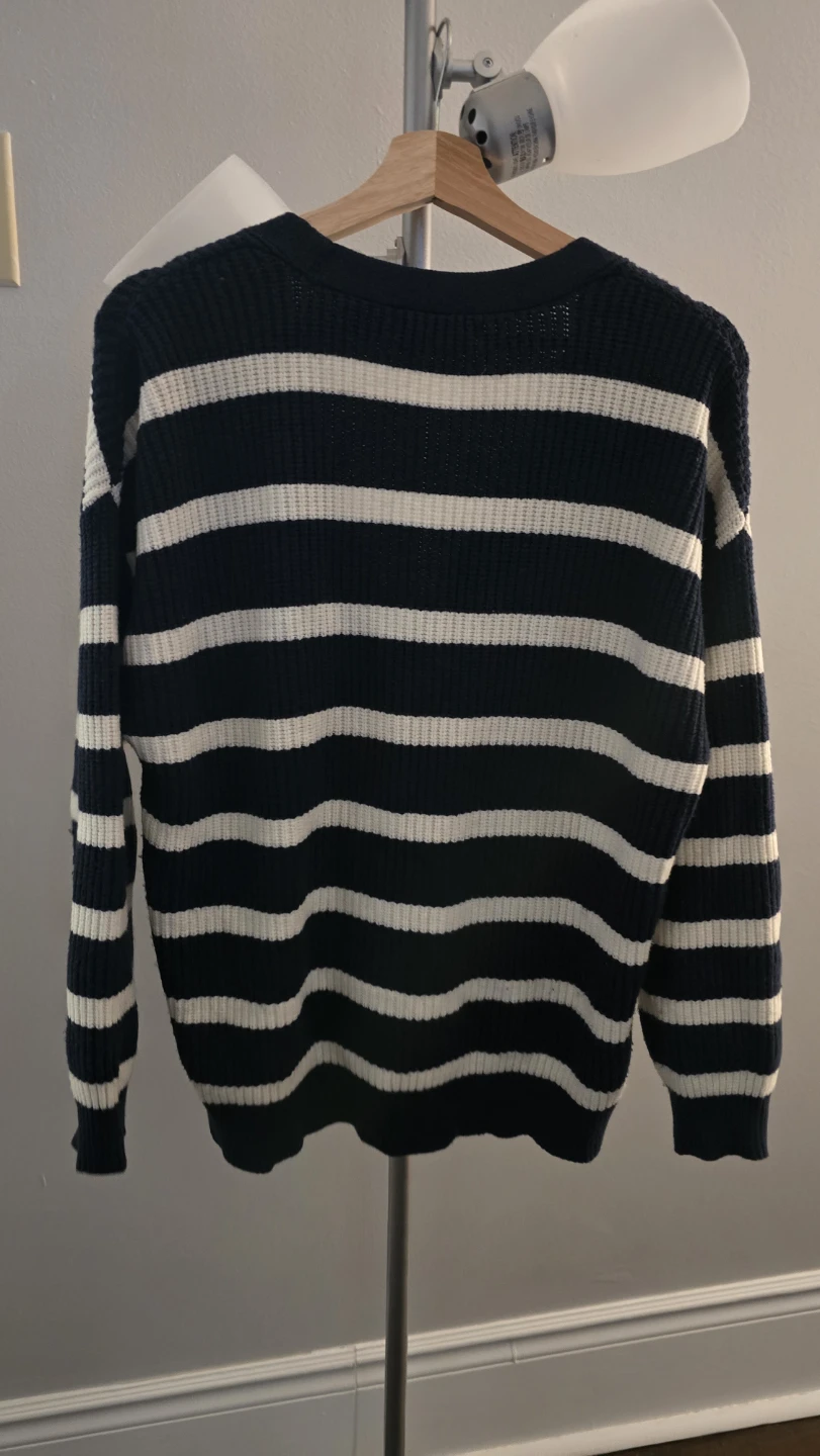 Navy and White Striped Cardigan - photo 2