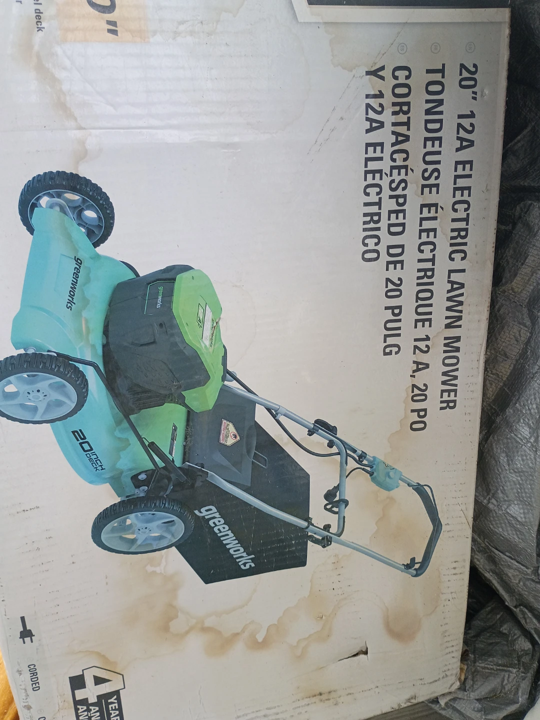 Greenworks 20-Inch 12A Electric Lawn Mower - photo 2