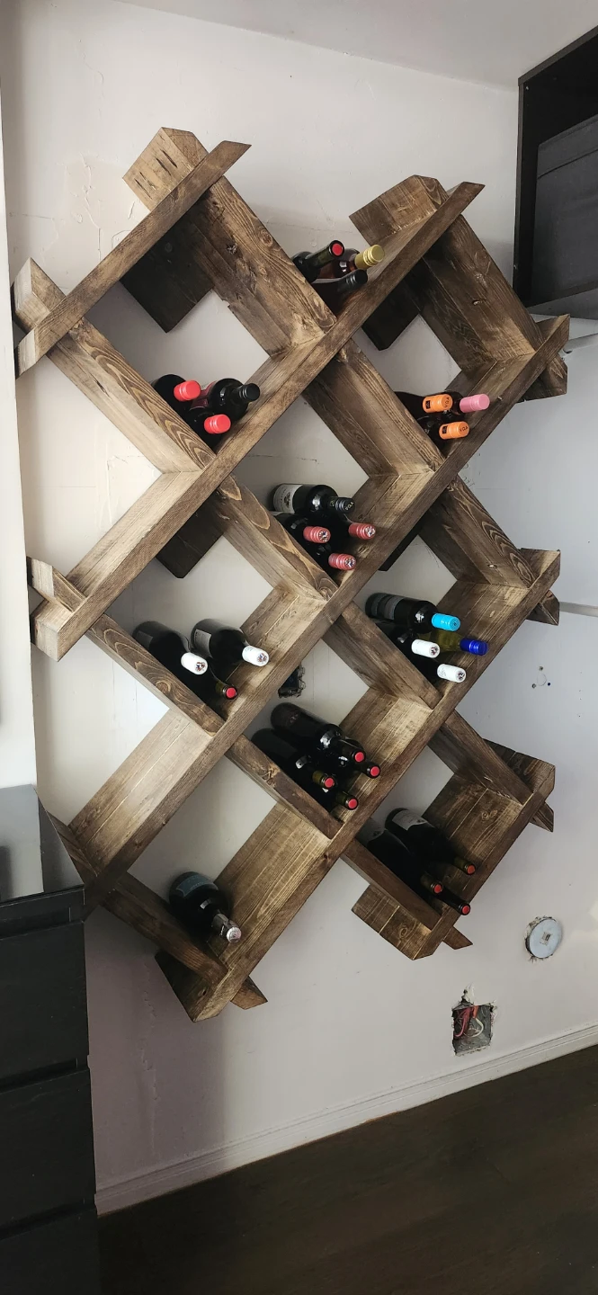 Handcrafted Rustic X-Style Wine Rack - photo 2