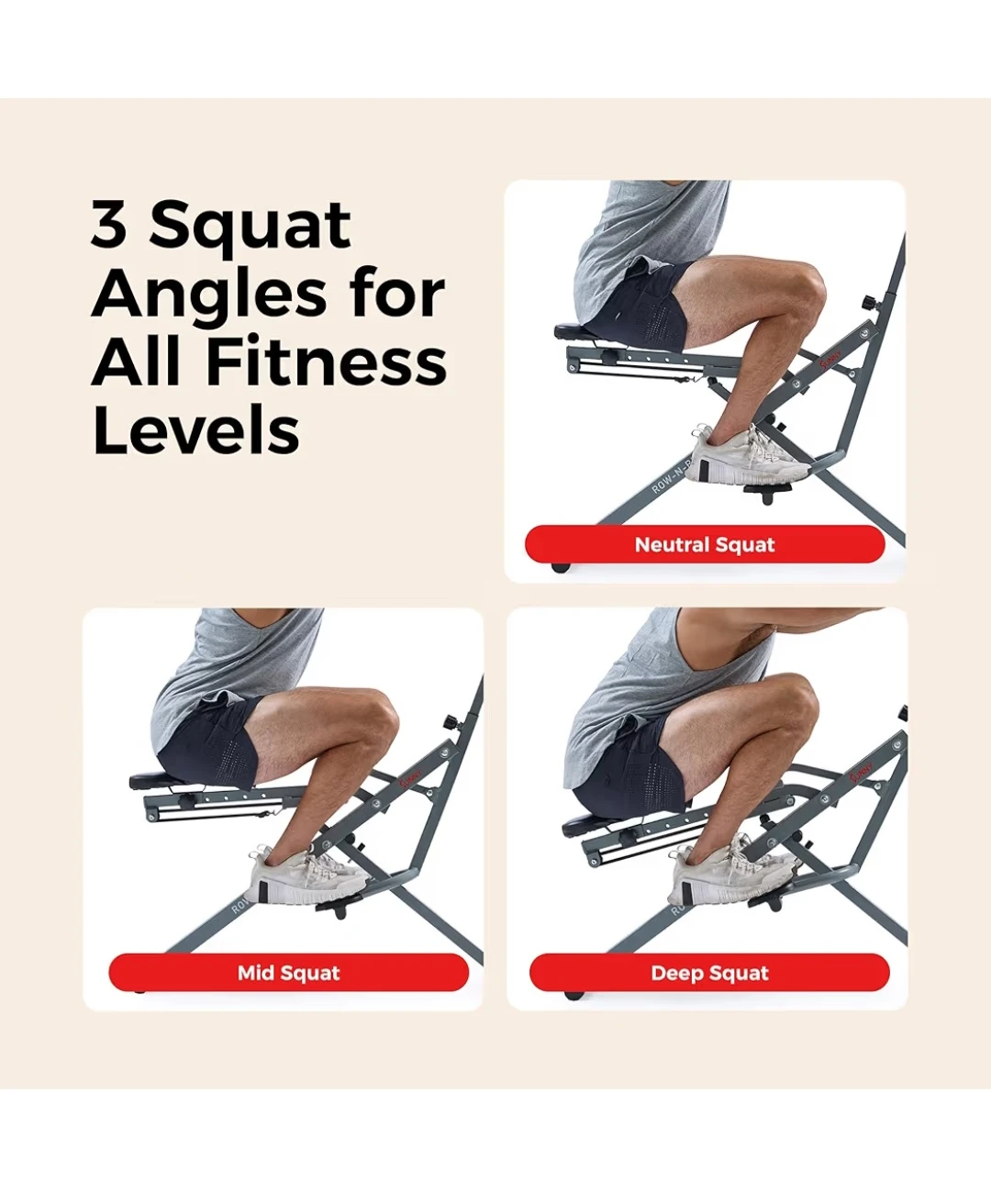Sunny Health & Fitness Row-N-Ride Squat Assist Trainer