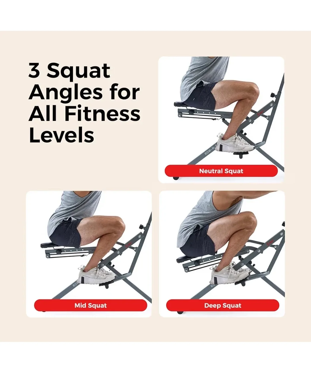Sunny Health & Fitness Row-N-Ride Squat Assist Trainer