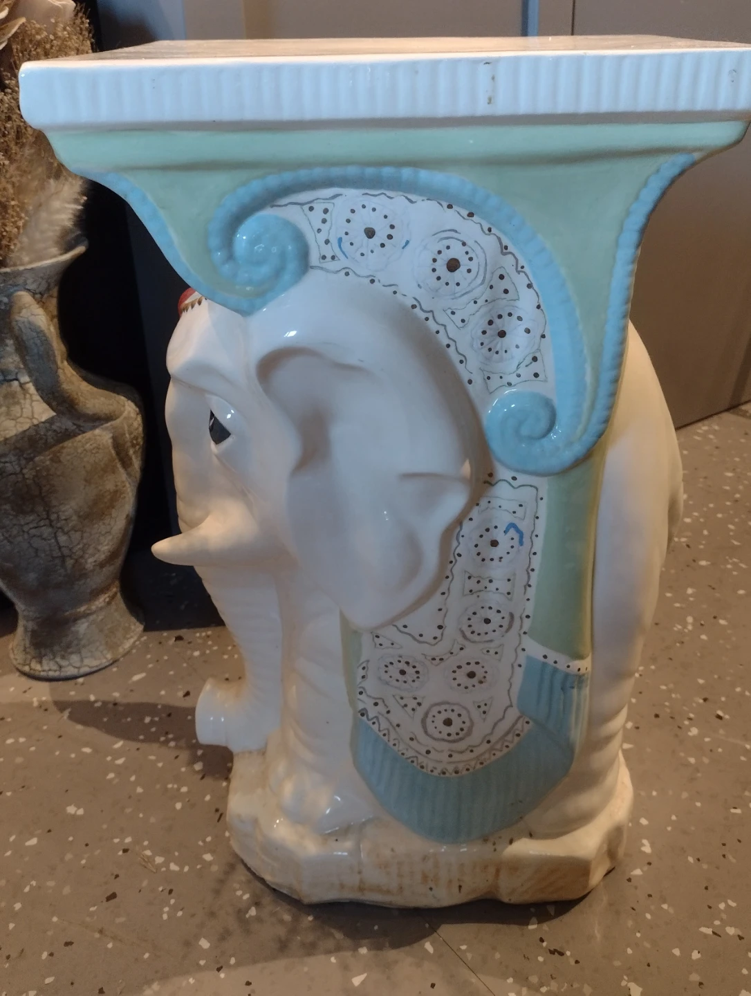 Ceramic Elephant Garden Stool - photo 3