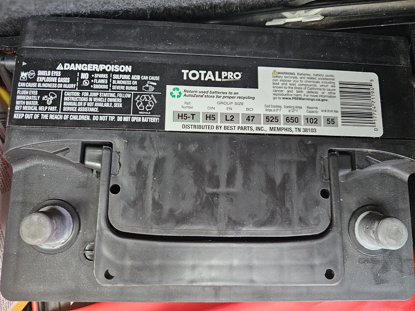 TOTALPRO H5-T Car Battery - photo 2