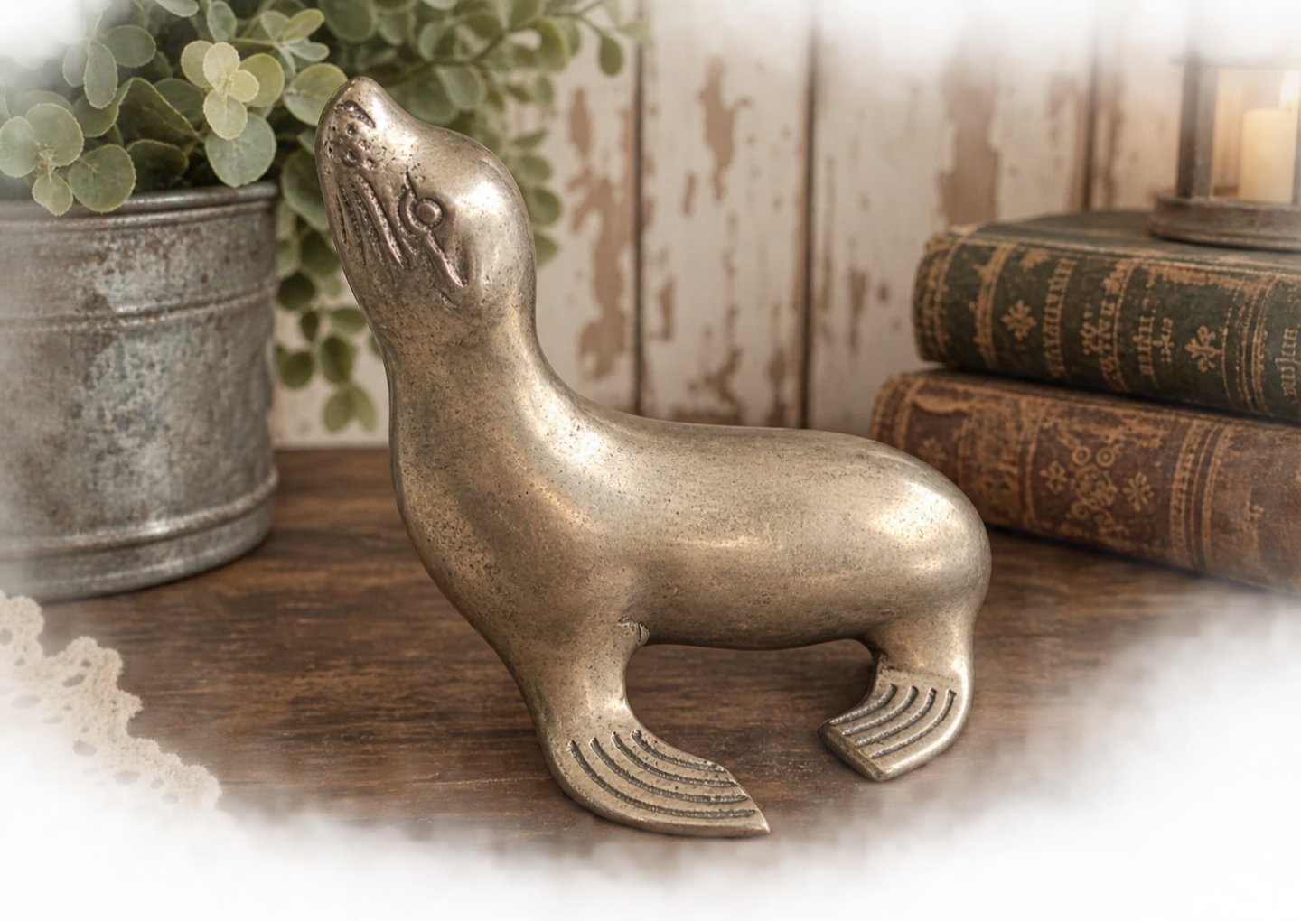 Brass seal lion