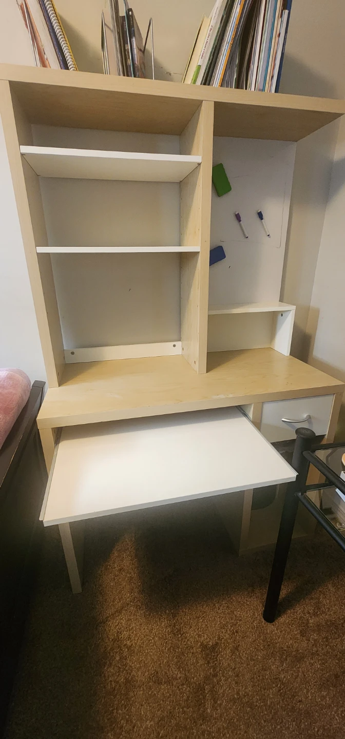 Computer Desk with Hutch and Drawer - photo 2