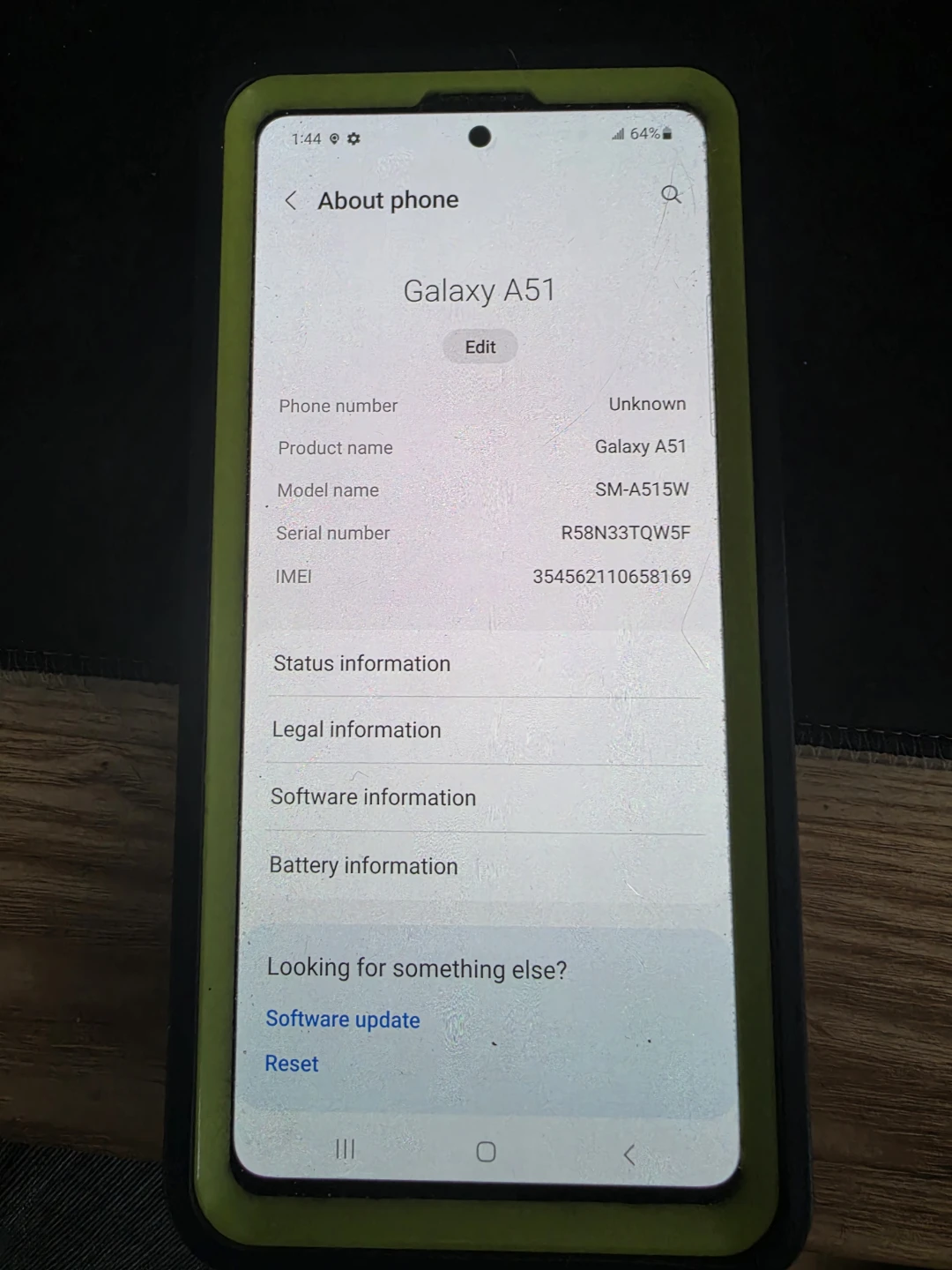 Samsung a51 with case