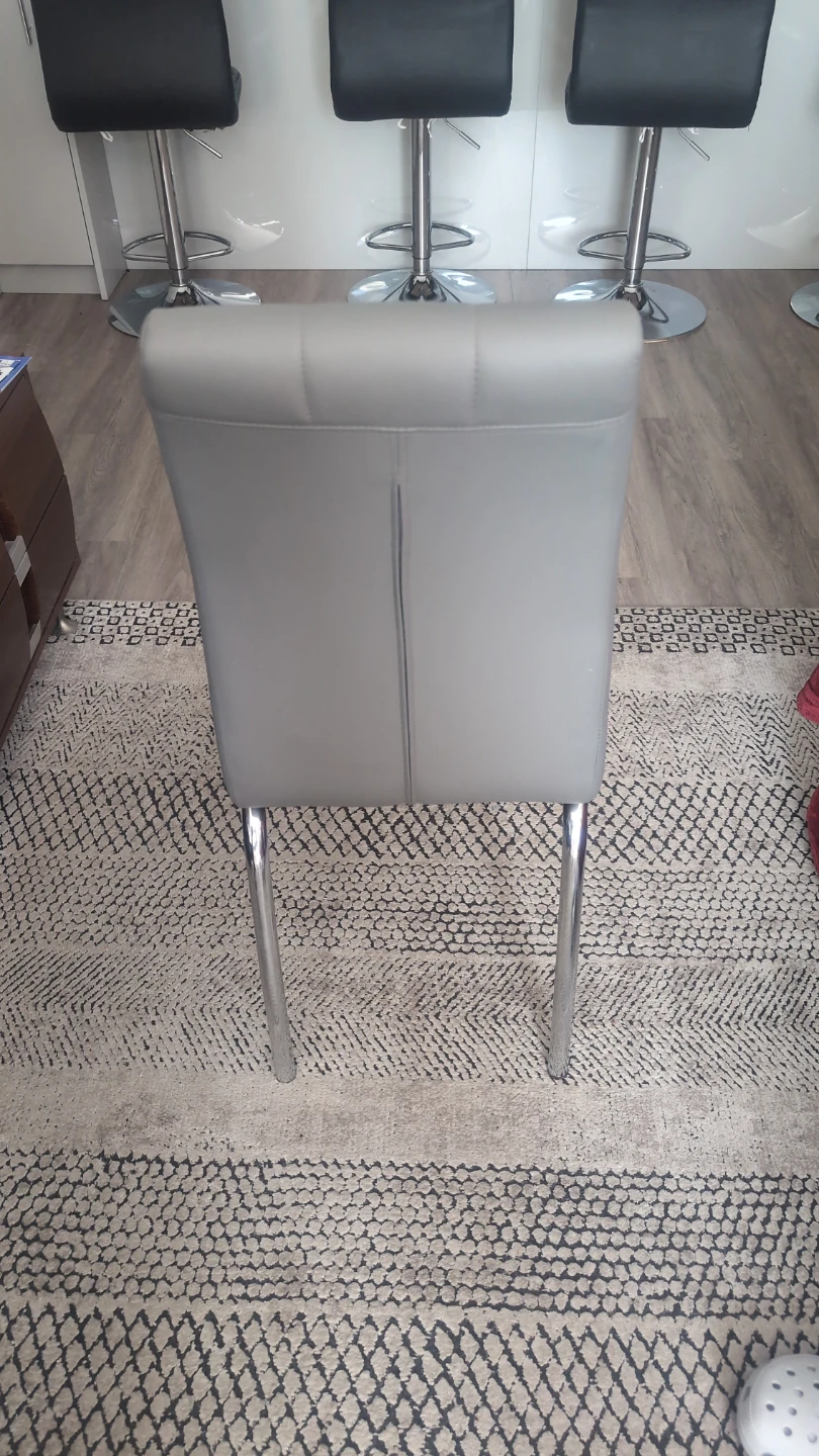 Modern grey tufted dining chair - photo 2