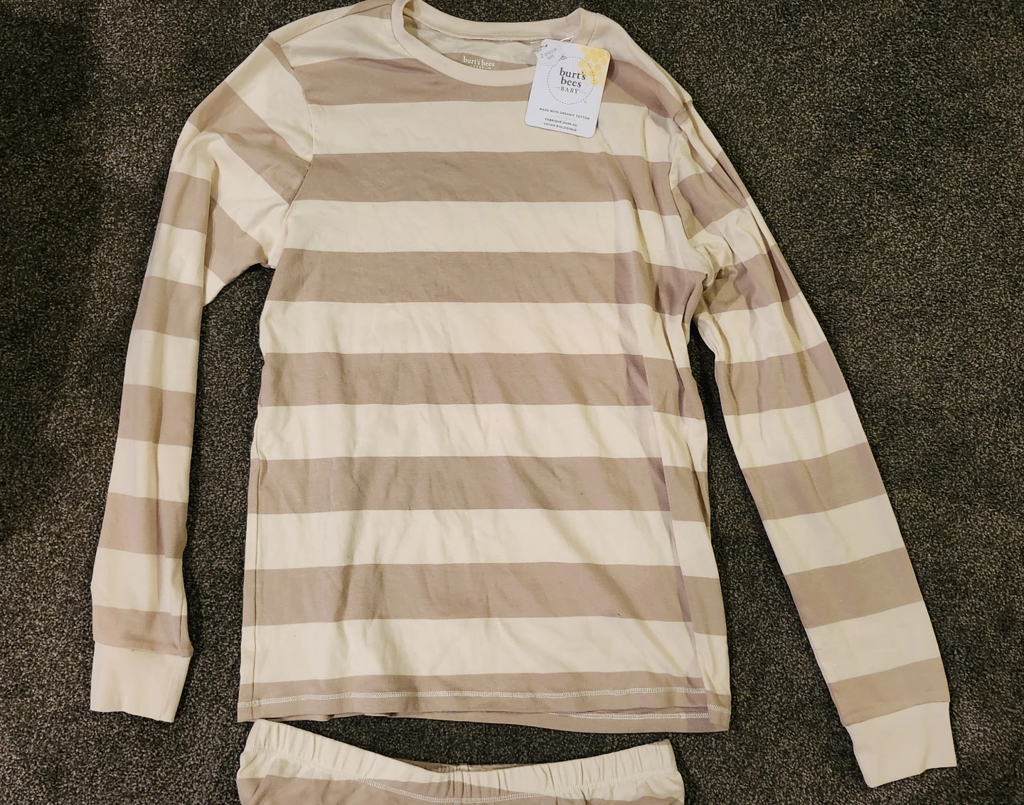 Burt's Bees Baby 2-Piece Striped Pajama Set - photo 3