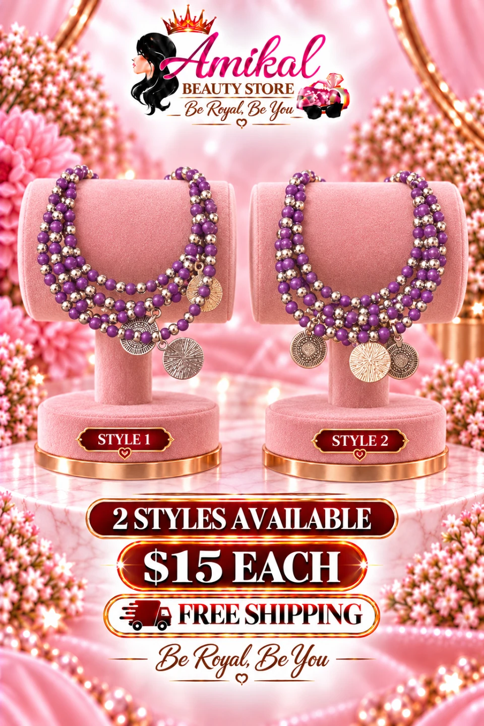 Amikal Beauty Store beaded charm necklace
