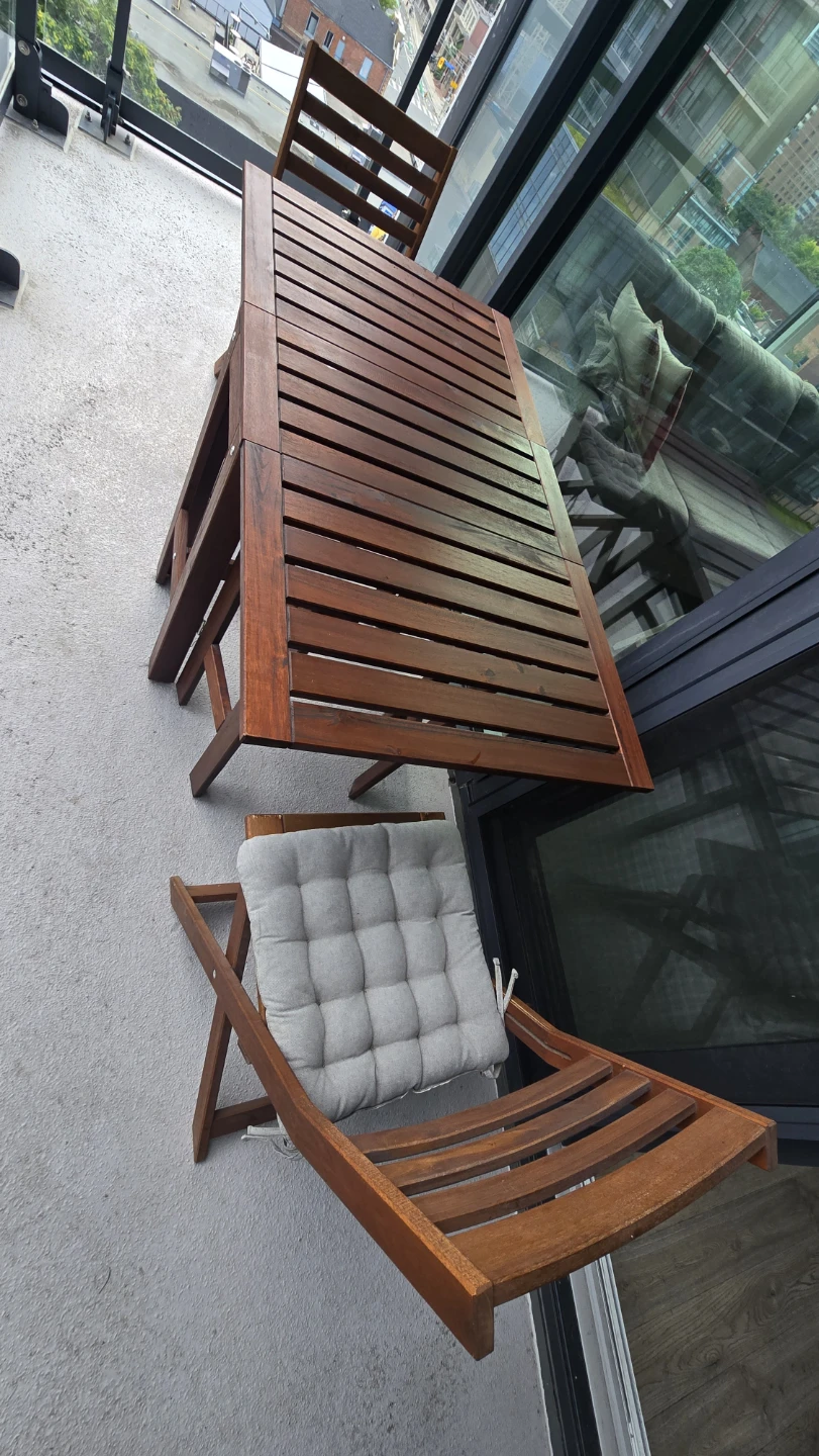 IKEA ÄPPLARÖ folding Balcony Table and Chairs - photo 4