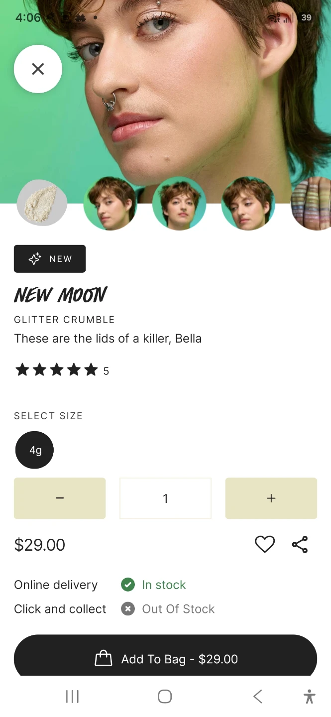 Lush New Moon Glitter Crumble Eyeshadow