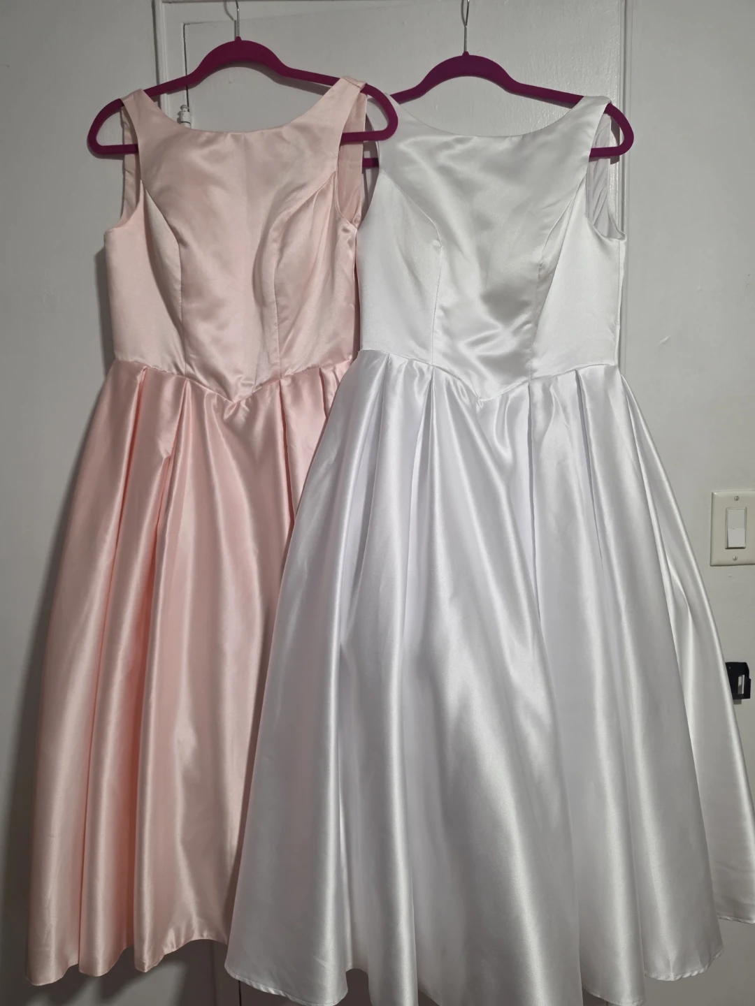 Two Satin Sleeveless A-Line Dresses 🏈
